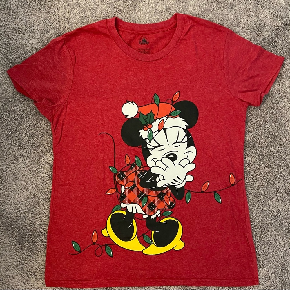 Disney Minnie Holiday Christmas T Shirt Sz. L